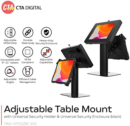 CTA Digital Table Mount & Hendrople -CTA прилагодлива табела за монтирање со универзален носител на безбедност и универзално безбедносно
