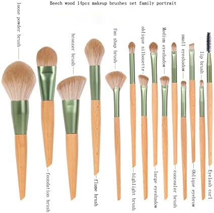 Mgwye Природа бука дрво шминка за шминка целосен сет алатки за убавина мек прав Фондација коректор за очила
