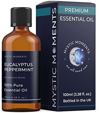 Мистични моменти | Еукалиптус Пеперминт есенцијално масло 100 мл - чисто и природно масло за дифузери, ароматерапија и мешавина од масажа