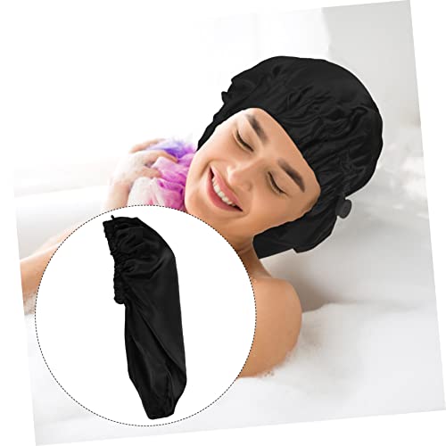 Fomiyes капаче за коса сатенски бунари женски капачиња за туширање кадрави хаубата за коса за спиење сатен за спиење глава капа за коса лабава