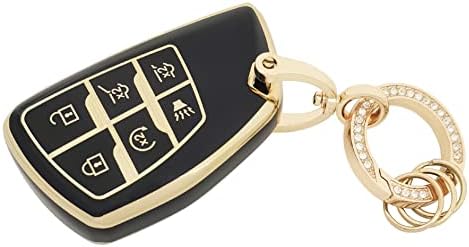 Key Fob Cover for Chevy/GMC with Keychain Soft TPU Car Key Shell Case Protector Compatible with 2022 2021 Chevrolet Chevy Suburban Tahoe GMC Yukon