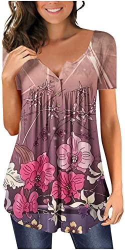 Женски преголеми туники врвни кошули за стомакот за хеланки лабава проточна плус големина блузи модна маица за печатење