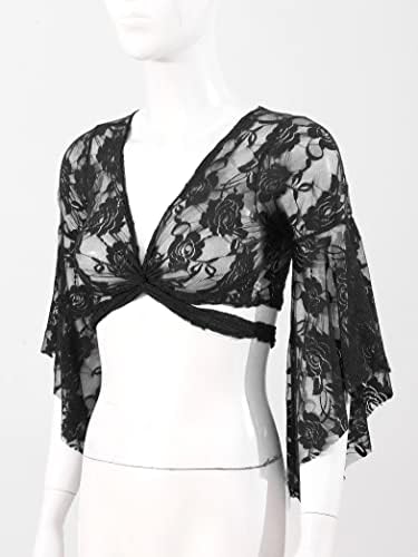 Yihuimin женски цветна чипка завиткана вратоврска врзана завој на блузи од холи
