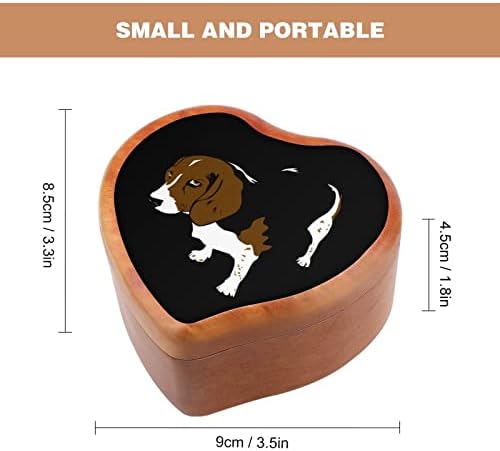 Beagle Puppy Wood Music Box гроздобер музички кутија подарок за Божиќен роденден Денот на вineубените
