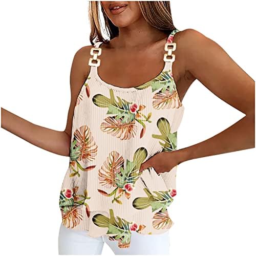 OPLXUO жени без ракави шифон резервоарот врвови шпагети ленти Камизол двојни слоеви обични блузи туники врвни летни кошули на плажа