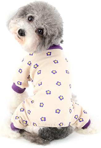 Ранфи миленичиња цветни пижами за мали кучиња девојки момчиња кученце pjs есен зима симпатична комбинација мека удобна маргаритка 4 нозе облека