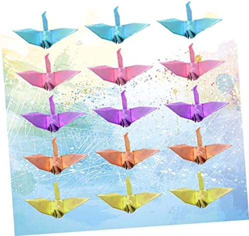 Abaodam 100 парчиња хартија преклопување кран оригами хартија птици хартија птица венец трпезариска маса декор декор украс венец за преклопување
