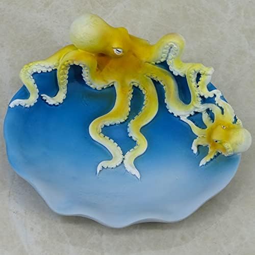 Yhhresinking смола октопод мајка и сапун сапун за сапун плажа, додаток за бања, океански тема октопод семејство декор за бања, крајбрежен декор