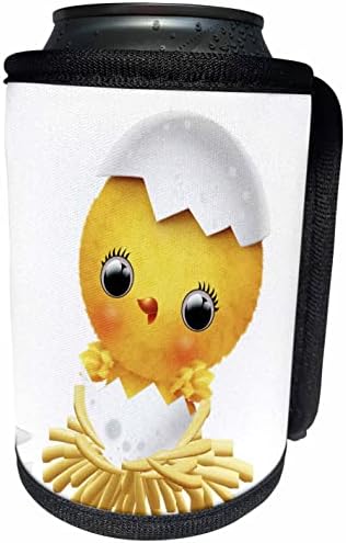 3dRose Симпатична Жолта Бебе Пиле Во Школка Илустрација - Може Кулер Шише Заврши