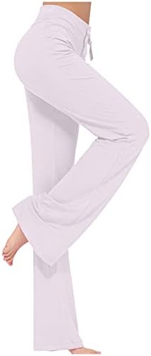 Rbculf ogогер Пант за женски јога салата за џемпент со високи половини широки панталони за нозе, лабава обична тренингот надвор од