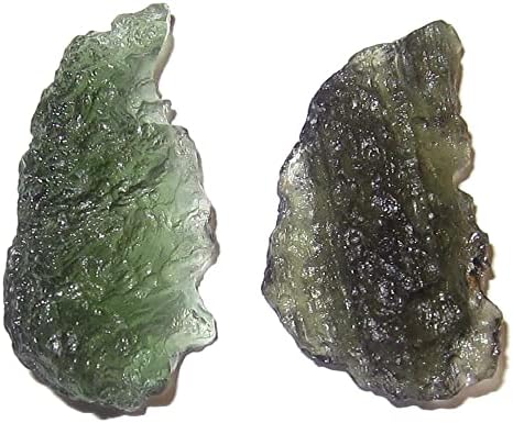 Сатенски кристали мулдавит космички lубовник пар вистински зелен тектит сет 22мм
