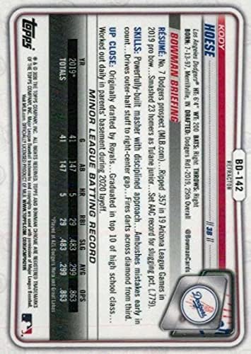 2020 Bowman Chrome Draft Refaftor BD-142 Kody Hoose RC RC Dookie Los Angeles Dodgers MLB Baseball Trading Card