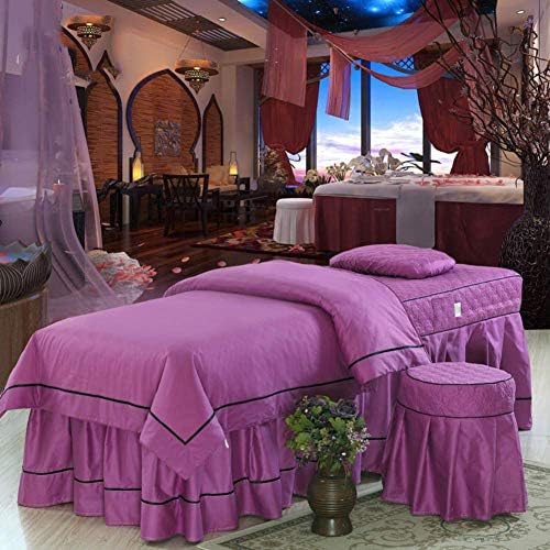 Zhуан цврста боја за масажа кревети за здолништа, маса масажа за маса за маса, спа-кревет покритие салон за кревети за кревети со лесен памук