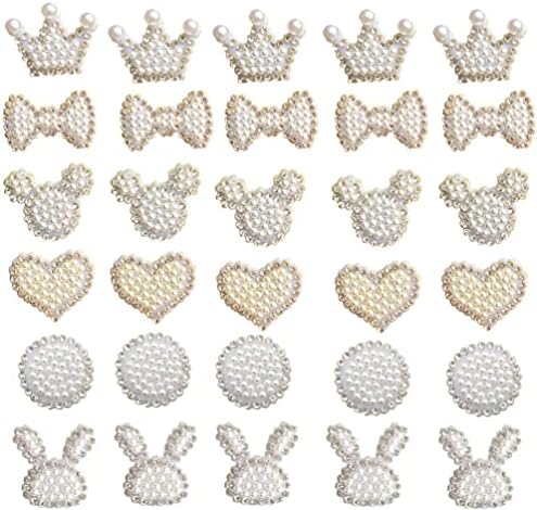 35 парчиња Фаукс бисери од бисери, рамни бисери и дијаманти за занаети за занаетчиски книги за изработка на накит за облека чевли