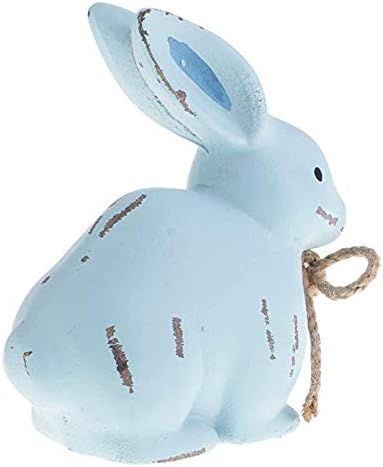 Велигденско зајаче декор пролет Велигденска зајаче фигура декорација гроздобер рустикална сина боја, бања, зајаци, зајаци фигура статуа