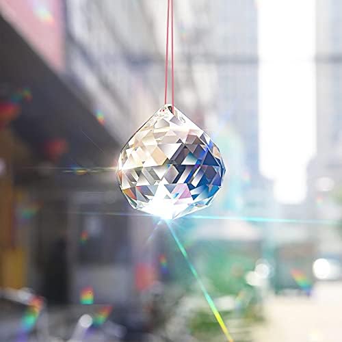 Merrynine Clear Crystal Ball Prism Sun Sean Byner Catcher Rainbow Rianbow Pendants Maker, виси кристали призми за прозорци, за