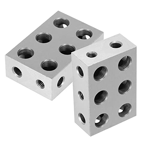 Kimllier 1pair 1 x 2 x 3 инчи блокови 11 дупки совпаѓаат со парови зацврстена челична прецизност соодветна за машина за мелење