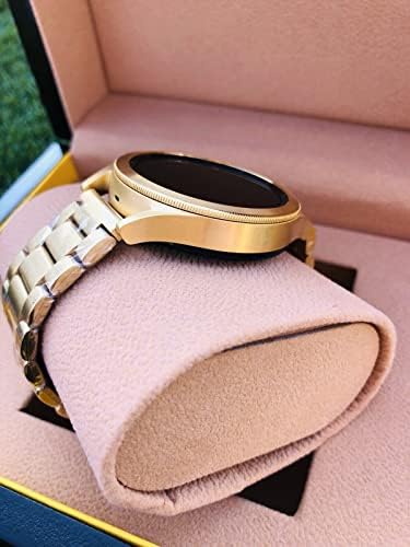 Custom de Billas Lux 24K злато 46мм Позлатен Samsung Galaxy Watch 4 златен рамка Греј и златен бенд