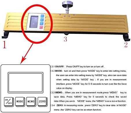Дигитален тестер за затегнување на јажето за јаже LCD дисплеј лифт жица за напнатоста на јажето со 3 единици N/kg/lb конверзија