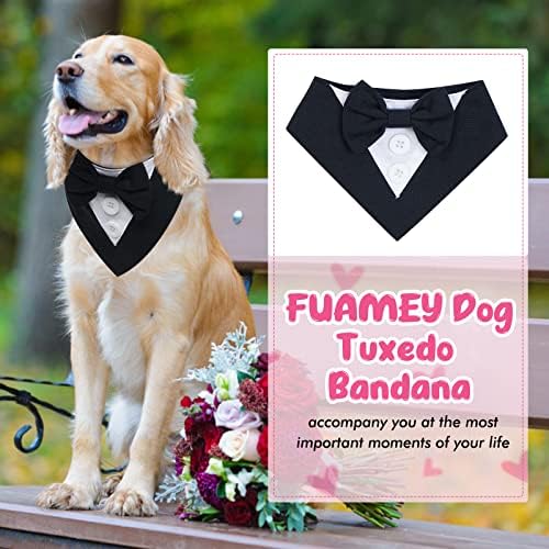 Фуами кучиња смокидо, формална кучиња свадба бандана кучиња јака со лак вратоврска куче роденденска костум прилагодлива миленичиња забава
