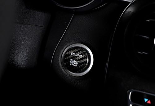 Eppar Ново Копче За Стартување На Јаглеродни Влакна Капак 1pc За MERCEDES Benz GLC 2015-2018 GLC220 GLC250 GLC300 GLC350