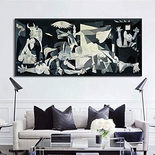 Invin Art Rramed Canvas Giclee Print Art Guernica by Pablo Picasso Wall Art Divивотна соба Домашна канцеларија украси
