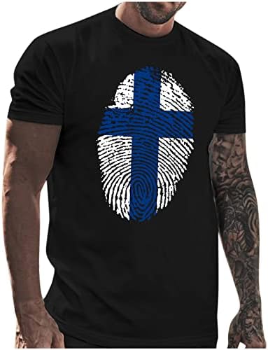 XXBR машки војник со кратки ракави маици летни отпечатоци од прсти Исус вкрстени печатени врвови за вежбање спортски основни тела