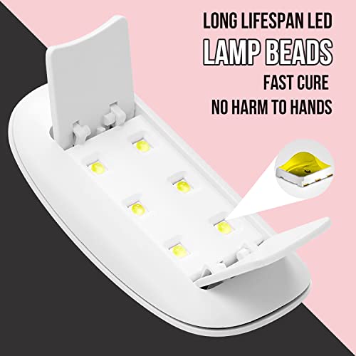 Makartt 6W LED LED фен за фен за лекување на ноктите за лекување од 60-тите години USB преносен за гел нокти засновани на полиња Бели Ц-01