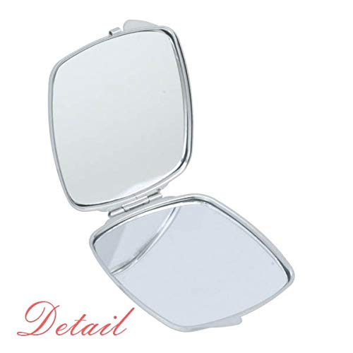 Црна бела метална плоча литература шема на огледала преносна компактен џеб шминка двострано стакло