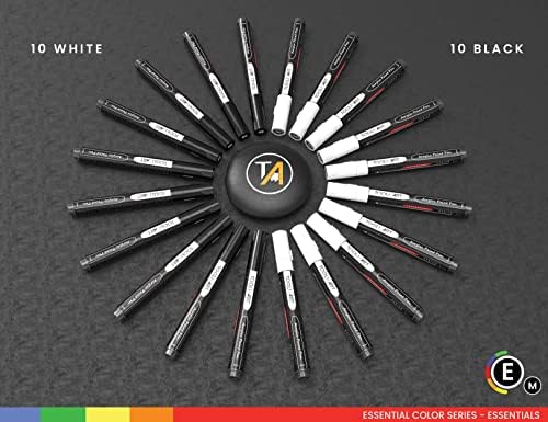 Алатки-уметност црно-бели акрилни маркери за боја на бои се поставуваат пенкала поставени за рок-сликарство, платно, чаши, метал, стаклена
