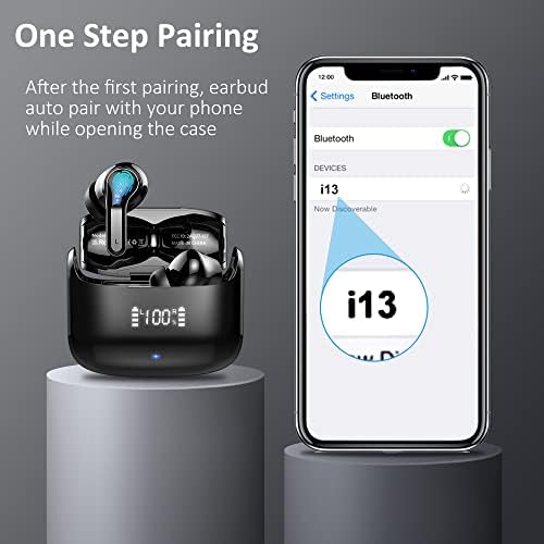 Безжична Слушалка, Bluetooth 5.3 Слушалки 2022 Bluetooth Слушалка Со Двоен Микрофон, Безжични Слушалки ВО Уво 40h Длабоко Бас Поништување