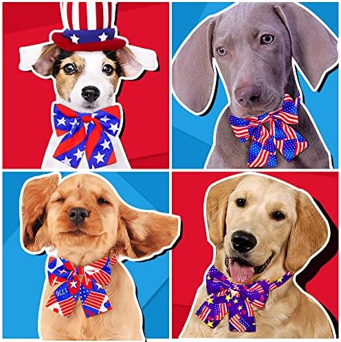 8 парчиња 4 јули Денот На Независноста Американски Знаме Куче Лакови, Миленичиња Мачка И Куче Патриотска Независност Ден Јака Со Лакови