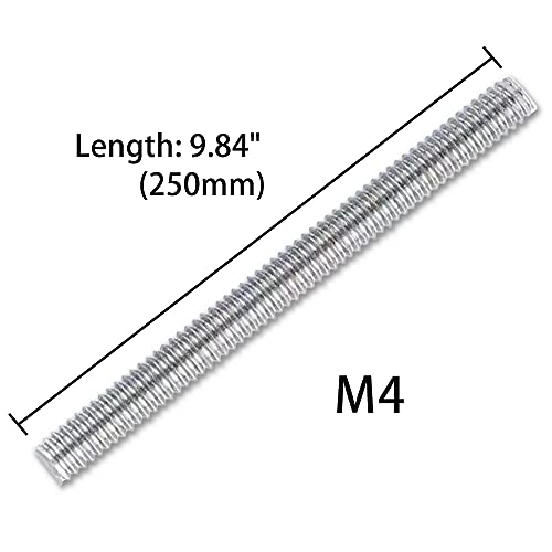 Buefall 304 не'рѓосувачки челик M4-0.7 Целосно сите навојни столпчиња за шипки, завртки со долга метрика со должина од 250мм,