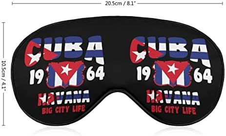 Хавана Куба знаме маска за спиење мека маска за очи за очи со прилагодлива лента за мажи жени