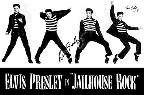 Елвис Присли автограмираше факсимил потпишан постери за постери во затворски куќи - постери за музика