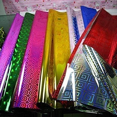 Целна Продавница Пластични Холографски Метални Листови За Завиткување Хартија Во Боја Специјално За Подароци За Сакани, 24х17-инчни