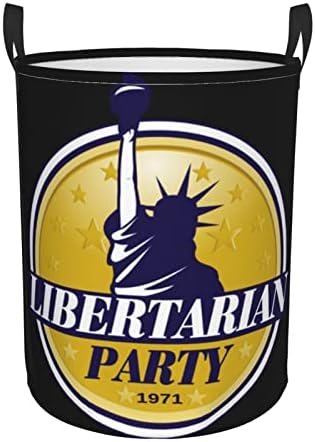 Логото На Либертаријанската Партија Сад Перење Попречува Кружни Перење Облека Торба Преклопни Корпи За Складирање За Спална Соба Бања Попречи
