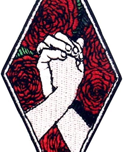 Те сакам со роза Апликација извезена loveубовна значка железо на шиење на лепенка