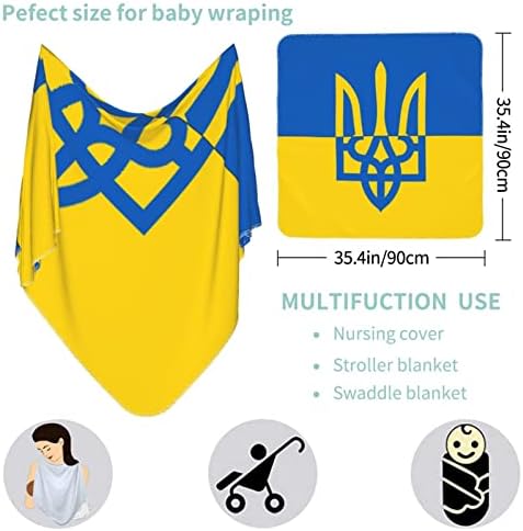 Украинско знаме бебе ќебе кое прима ќебе за обвивка за покривање на новороденчиња за новороденчиња