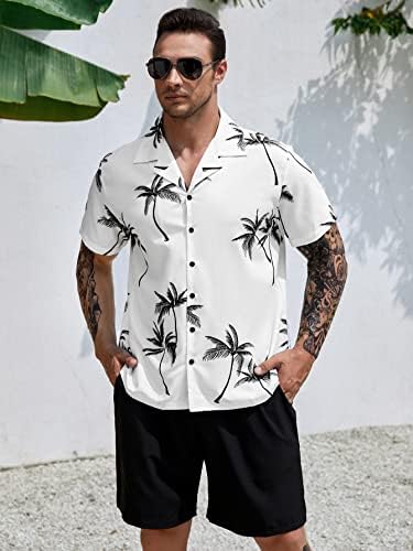 Фиокса облека со две парчиња за мажи мажи кокосово дрво за печатење и шорцеви