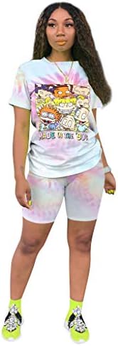 Беалин облеки со две парчиња за жени летни кратки ракави маица и каросериски велосипедисти шорцеви панталони поставени