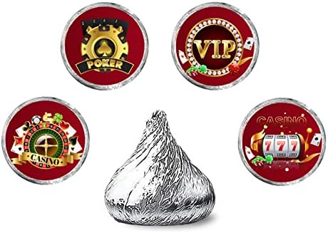 Налепница за бонбони од казино - Лас Вегас Казино тематски покер за роденденска забава етикети за налепници се вклопуваат во бонбони