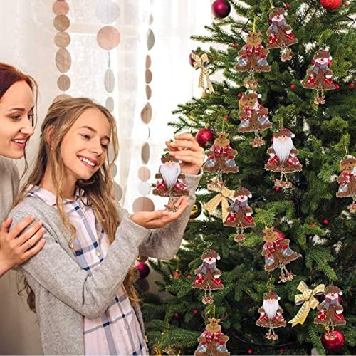 2 парчиња украси за новогодишна елка Божиќна седење Дедо Мраз украс Орнамент висечки украс за украсување на новогодишна елка