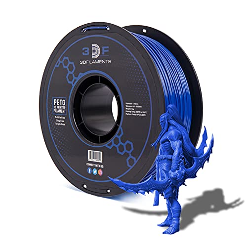 Филамент за печатење 3DF - Сино PETG 3D филамент за 3D печатачи на FDM | Филаментот PETG 1.75мм | Димензионална точност +/- 0,02мм