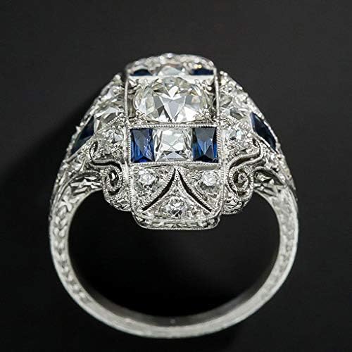 2023 година Нова претерана шема светло дами, шуплив прстен прстен луксузен прстени со смола со големина 9