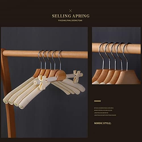 Фан Ye 5pcs Палто за закачалки дрвени анти-лизгачки закачалки за сушење на сунѓер за сушење на панталони за сушење на решетки
