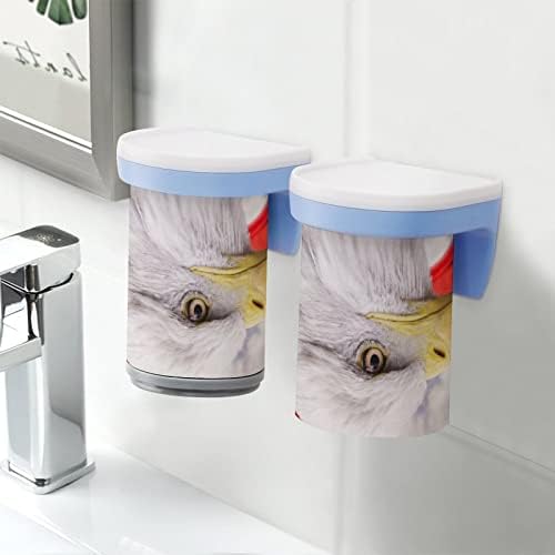 Nudquio Eagle American Flag Shark Paster Paster Ene Pair Magnetic Brishing Cups Wallид монтирани додатоци за бања Организатор за дома/патување