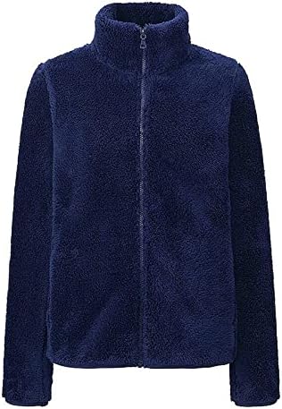 Nokmopo женски пуфер јакна мода обичен двострана кадифена есен зимска зимска долга ракав палто палто на отворено волна јакна од волна