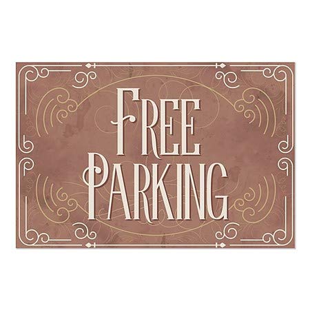 CGSignLab | Бесплатно паркирање -викторијанска картичка Влечење на прозорецот | 30 x20