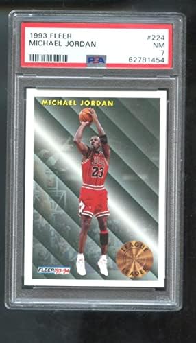 1993-94 Флеер 224 Мајкл Jordanордан ПСА 7 оценета картичка НБА 93-94 Водач за постигнување-Непотпишани кошаркарски картички